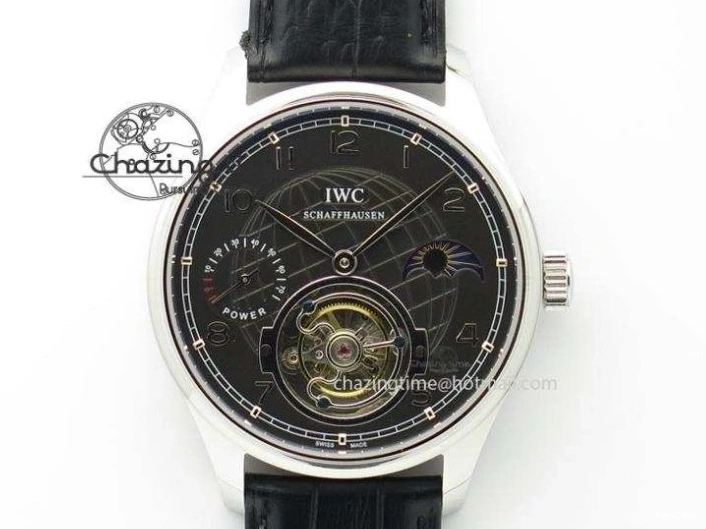 MIROTIME 0227 Seasonal Portuguese Tourbillon IW5463 SS ZF Best Edition Blue Dial on Black Leather Strap 7171